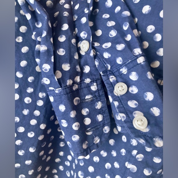 ESPRIT navy blue wit white polka dot shirt (size XL, TTS) - Picture 4 of 5